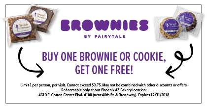 Buy one cookie or brownie, get one FREE