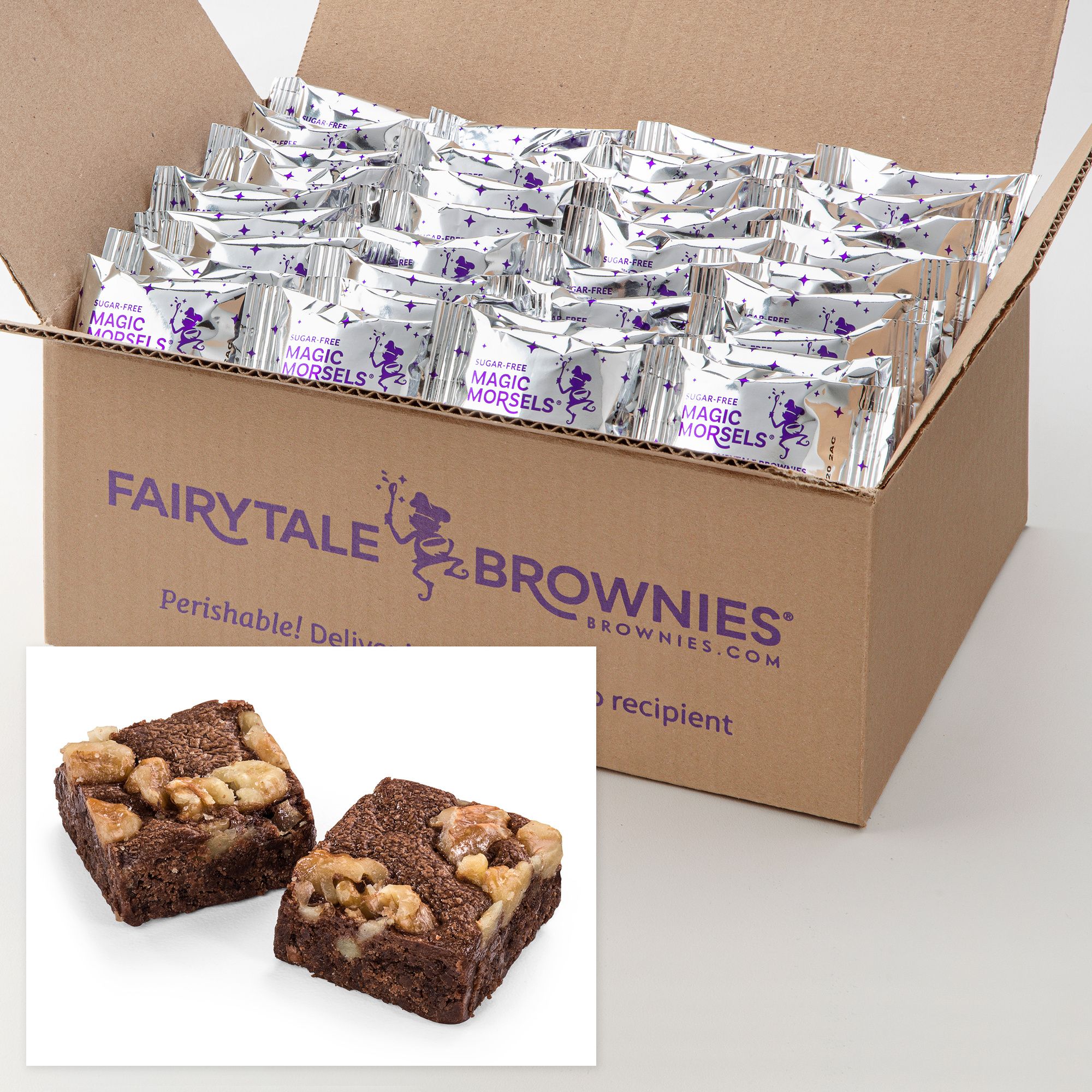 brownie's 36 Bulk Sugar-Free Walnut Morsels | Fairytale Brownies