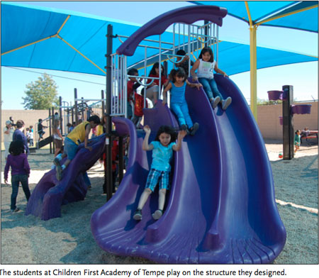 kids on a slide