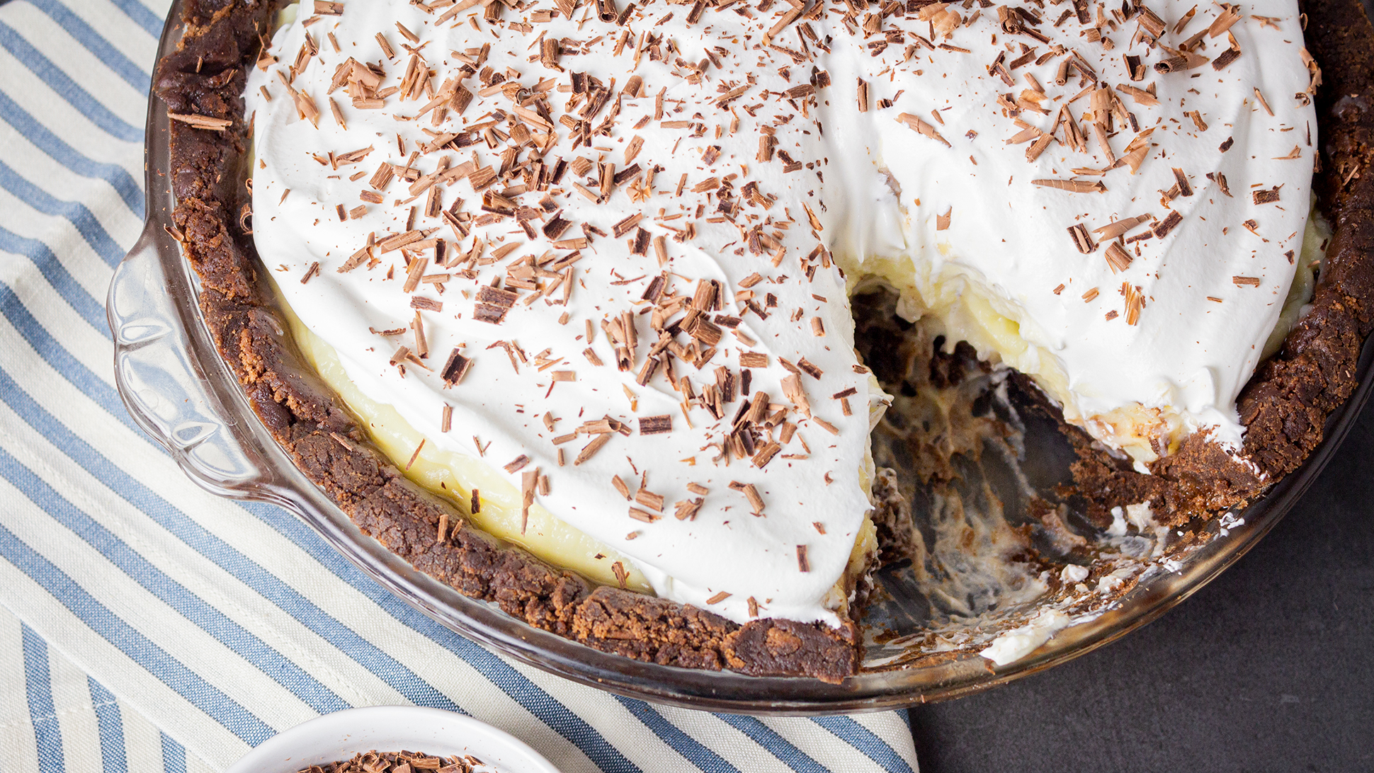 vanilla cream brownie pie