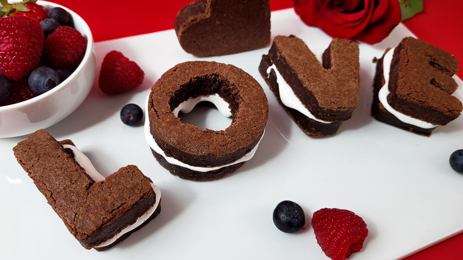 Berry Brownie Sandwiches