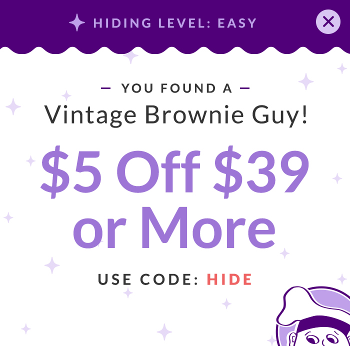 Vintage Brownie Guy, use code: HIDE